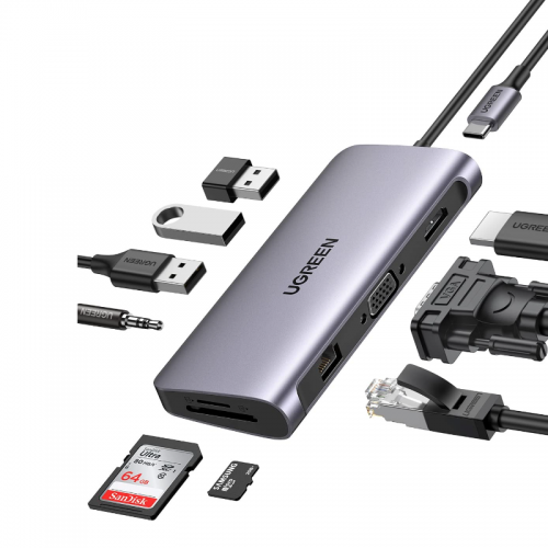 UGREEN USB-C Multifunction Adapter 10 in 1 Hub (Space Gray) - (80133)
